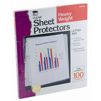 Charles Leonard Sheet Protectors, Top Loading with Binder Holes, 3.3 Mils Heavy Weight, Letter Size, Clear, 100 Pack-Top-loading sheet protectors
