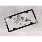 WeatherTech ClearCover License Plate Frame and Cover, Brushed Stainless and Black-Fits most standard car/truck license plates
