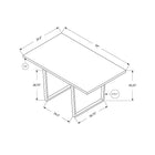 Monarch Specialties 1119 Dining Table - 36"X 60"/Grey Cement/Chrome Metal-Weight Capacity: 200LBS