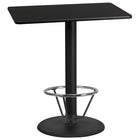Flash Furniture Laminate 30"W x 42"L Round Base Table, Black (XUBK3042TR24B4F)-Bar height hospitality table