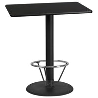 Flash Furniture Laminate 30"W x 42"L Round Base Table, Black (XUBK3042TR24B4F)-Bar height hospitality table