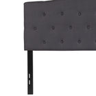 Flash Furniture Cambridge Tufted Upholstered Full Size Headboard - Dark Grey Fabric-Button Tufted with Diamond Pattern Stitching