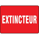 Accuform Signs "Extincteur" Sign, 10" x 7", Vinyl, French-Display Type Adhesive