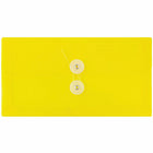 JAM Paper Plastic Envelopes with Button and String Tie Closure #10 Business Booklet - 5.25" x 10" - Yellow - 12 Pack -Colour: Yellow 
