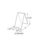 Azar Displays 4.13" x 2.5" x 5" Acrylic Easel Display, 10 Pack (515415)-Made of 0.100" thick acrylic