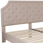 Flash Furniture Brighton King Size Tufted Upholstered Platform Bed - Beige Fabric-Button Tufted