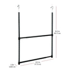 Oceanstar – Tringle d'armoire réglable portable à 2 niveaux, noir-2 tringles horizontales expansibles et réglables en hauteur