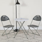 Flash Furniture HERCULES Series Charcoal Plastic Fan Back Folding Chair-Textured Seat ensures safe seating