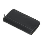 Roots Ladies Slim Bifold Zipper Around Wallet - Black-6 Credit Card Slots