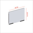 Mark Maker Modular Sneeze Guard Side - 30" W x 23.5" H panel 1/4" Clear Acrylic -2 8" aluminum bottom rails - 18" living hinge-Made from 1/4” clear acrylic.