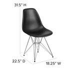Flash Furniture Elon Series Black Plastic Chair with Chrome Base-Designed for Commercial Use