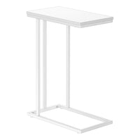 Monarch Specialties 3468 Accent Table - 25"H /White/White Metal-Bring a wood look tone to your living room, office space, family room or den with this stylish black with white metal C end table