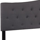 Flash Furniture Cambridge Tufted Upholstered King Size Headboard - Dark Grey Fabric-Dark Grey Fabric Upholstery