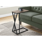Monarch Specialties 3249 Accent Table - 25"H/Dark Taupe/Black Metal-Product dimensions: 25.25"H x 10.25"L x 18.25"W