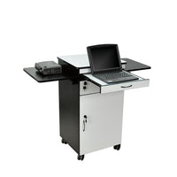 Luxor 38" Multimedia Workstation, Wood, (WPSDD3)-Your valuable audio visual equipment will be secure in the lockable cabinet, that includes an adjustable, or even removable shelf.