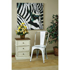 OSP Designs Metal Dining Chair with Backrest, Antique White, 4 Pack-Intended for Residential Use Only
