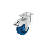 Blickle Hard Rubber Caster, Wheel Diameter: 4" (101.6 Mm), Caster Type: Swivel w/Brake (L-POEV 101K-12-FI-SB-FK)-Wheel Diameter: 4" (101.6 mm)