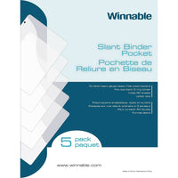 Winnable Poly Slant Binder Pockets, Clear, 5 Pack-Made of heavy-gauge 20mm static free, copy safe poly