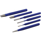 Gray Tools 6 Piece Punch & Chisel Set-Contains: 1/2" & 5/8" Flat Chisels, 1/8", 3/16", 1/4" Pin Pinches and 3/8" Centre Punch.