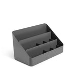 Poppin Large Desk Organizer - Dark Grey-Equipped with three separate compartments and sliding fin dividers that move horizontally for greater flexibility