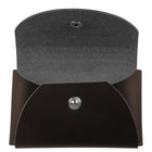 JAM Paper Leather Business Card Case, Round Flap, Dark Brown, 100 Pack (2233317454B)-Material: Italian leather