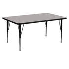 Flash Furniture 30''W x 60''L Rectangle Activity Table with 1.25'' High Pressure Top and Height Adjustable Pre-School Legs, Grey-Grey Laminate
