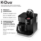 Keurig K-Duo Single Serve K-Cup Pod And Carafe Coffee Maker - With Programmable Features And Strong Brew Function - Black-Large 1,77 l (60 oz) water reservoir: the 1.77 l (60 oz) water reservoir is shared between the single serve and carafe brewing, saving you time and simplifying your morning routine. Removable reservoir makes refilling easy