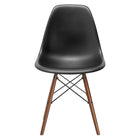 Nicer Furniture Eiffel Style Side Chair with Walnut Wood Legs - Black - 2 Pack-Straight wooden dowel legs with floor protectors for hardwood floor