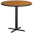 Flash Furniture 42" Round Natural Laminate Table Top with 33" x 33" Bar Height Table Base-Bar Height Hospitality Table