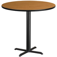Flash Furniture 42" Round Natural Laminate Table Top with 33" x 33" Bar Height Table Base-Bar Height Hospitality Table