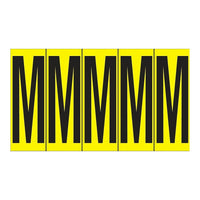 Accuform Signs Identify Locations, Supplies & Tools, Individual Letter & Number Markers, M, 3-7/8", 10 Pack-Character M