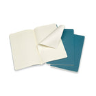 Moleskine Cahier Journal, Large, Ruled, Set of 3, Brisk Blue, Soft Cover (CH016B44)-Dimensions: 5" W x 8.25" H