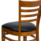 Flash Furniture HERCULES Series Ladder Back Cherry Wood Restaurant Chair - Black Vinyl Seat-CA117 Fire Retardant Foam