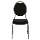 Flash Furniture HERCULES Series Teardrop Back Stacking Banquet Chair in Black Patterned Fabric - Silver Vein Frame-Multipurpose Banquet Chair