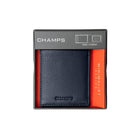 Champs Leather RFID Mag Hybrid Wallet - Navy-Slot pockets for additional storage of cards and receipts