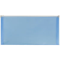 JAM Paper #10 Plastic Envelopes with Zip Closure, 5 x 10, Blue Poly, 12 Pack (921Z1bu)-Blue
