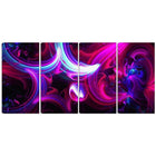 Designart Purple Haze 4-Panel Abstract Canvas Art Print, (PT3009-271)-Print
