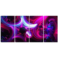 Designart Purple Haze 4-Panel Abstract Canvas Art Print, (PT3009-271)-Print