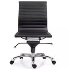 Plata Import Antoni Office Chair Leather Upholstery Low Back Armless Metal Frame - Black-faux leather with cast aluminum frame in Black