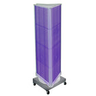 Azar Displays 3-Sided Pegboard Tower Floor Display, Revolving Wheeled Base, Purple (700452-PUR)-Pegboard display fixture
