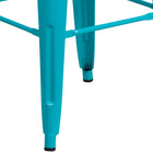 Flash Furniture 30" High Backless Crystal Teal-Blue Indoor-Outdoor Barstool-Stacks up to 10 Chairs High