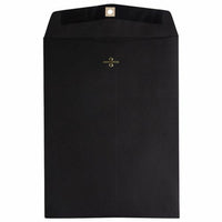 JAM Paper Open End Catalog Envelopes with Clasp Closure - 9" x 12" - Smooth Black - 50 Pack-Colour: Smooth Black