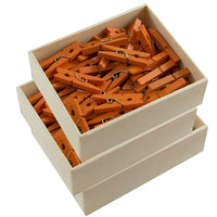 JAM Paper Wood Clothing Pin Clips, Medium, 1 1/8, Orange, 3 Packs of 50, 150 Total (230729145g)-Orange Miniature Clothespins