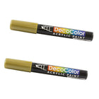 Marvy Uchida Chisel-Tip Acrylic Paint Marker - Gold - 2 Pack-Colour: Gold