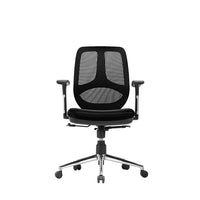Nicer Furniture Task Office Chair Without Headrest-Cushioned seat with built-in lumbar support for improved posture.