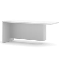 Pro-Linea Return Table, White-Durable 1.5" commercial grade work surface with melamine finish that resists scratches, stains and wears. Deluxe thick PVC edge. This unit meets or exceeds ANSI/BIFMA performance standards.