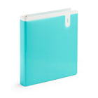 Poppin 1" Binder - Aqua-Translucent pockets in the front and back to keep things safe