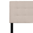 Flash Furniture Bedford Tufted Upholstered King Size Headboard - Beige Fabric-Panel Headboard