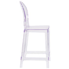 Flash Furniture Ghost Counter Stool with Oval Back - Transparent Crystal-Contoured Seat
