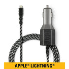 Cat 4.8amp Car Charger with Dual USB Port and 6ft Braided Nylon Apple Certified Lightning Cord-Certified MFi Lightning cable